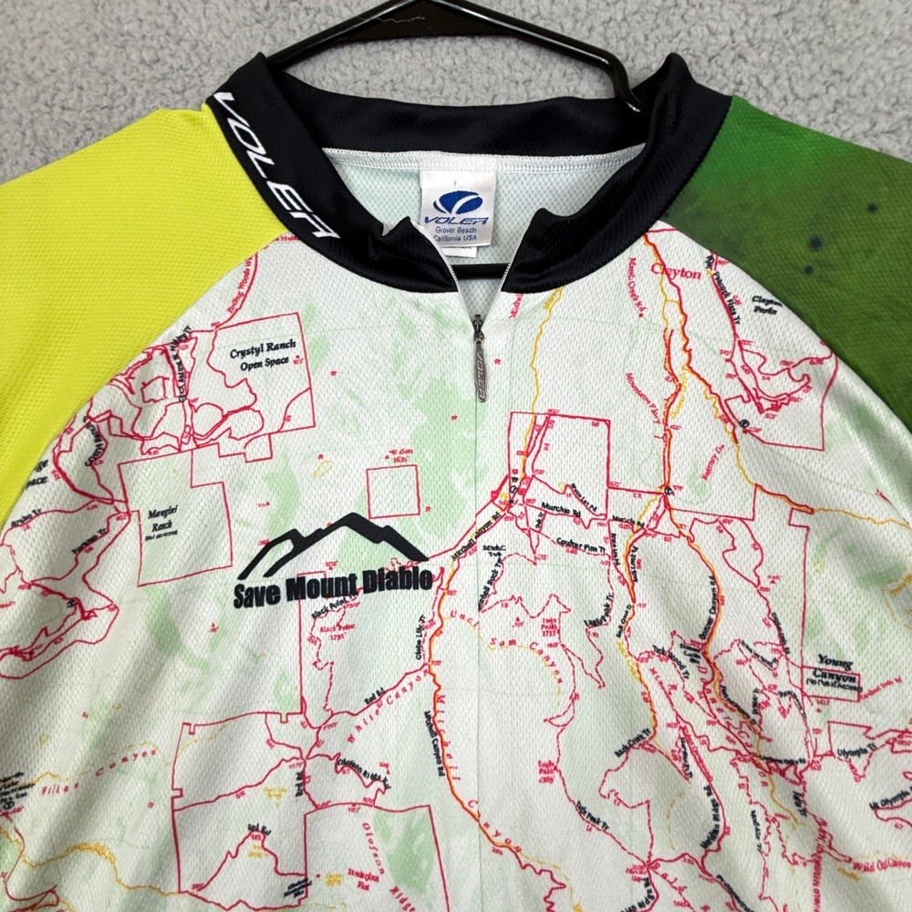 Voleer Save Mount Diablo Cycling Jersey 3X Large Green Map 30th Challenge - Picture 2 of 8